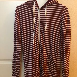 Maroon & white striped jacket